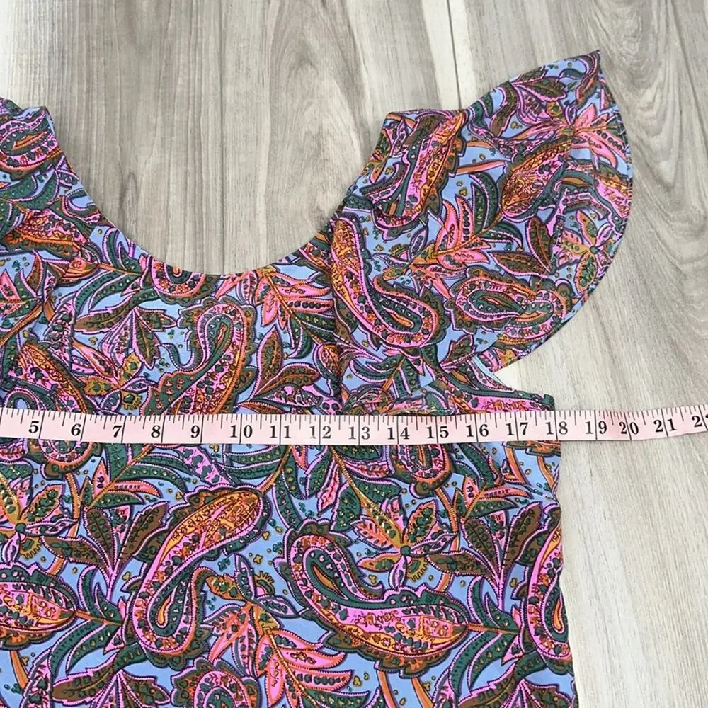 J. Crew paisley print silk shift dress size 6
